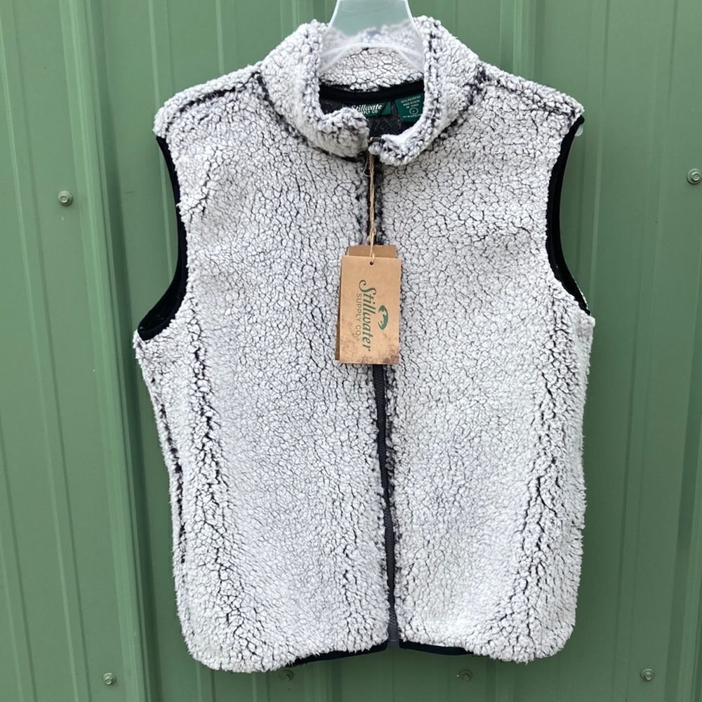 Women’s Stillwater Supply Co Faux Fur Sherpa Fuzzy Soft Warm Vest Jacket Size L